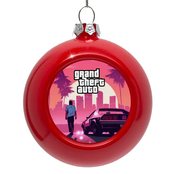 GTA (grand theft auto) — Red Christmas tree ornament bauble 8cm