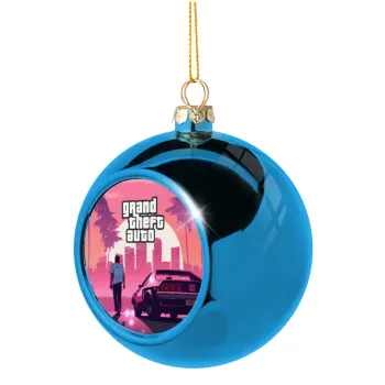GTA (grand theft auto), Blue Christmas tree ball ornament 8cm