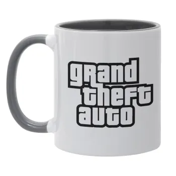 GTA (grand theft auto), Κούπα χρωματιστή γκρι, κεραμική, 330ml