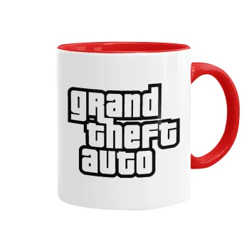 GTA (grand theft auto), Mug colored red, ceramic, 330ml