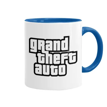 GTA (grand theft auto), Mug colored blue, ceramic, 330ml