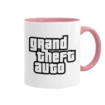 GTA (grand theft auto), Mug colored pink, ceramic, 330ml
