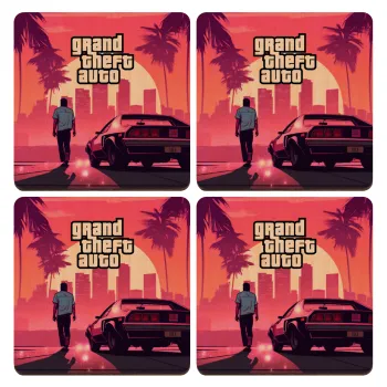 GTA (grand theft auto), ΣΕΤ x4 Σουβέρ ξύλινα τετράγωνα plywood (9cm)