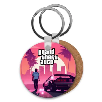 GTA (grand theft auto), Μπρελόκ Ξύλινο στρογγυλό MDF Φ5cm