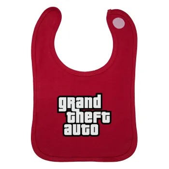 GTA (grand theft auto), Σαλιάρα με Σκρατς Κόκκινη 100% Organic Cotton (0-18 months)