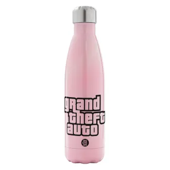 GTA (grand theft auto), Μεταλλικό παγούρι θερμός Ροζ Ιριδίζον (Stainless steel), διπλού τοιχώματος, 500ml
