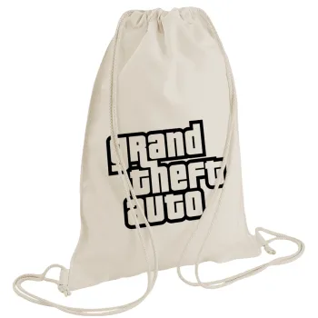 GTA (grand theft auto), Τσάντα πλάτης πουγκί GYMBAG natural (28x40cm)