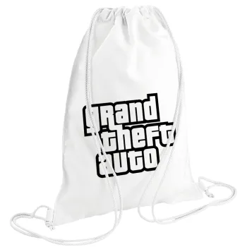 GTA (grand theft auto), Τσάντα πλάτης πουγκί GYMBAG λευκή (28x40cm)