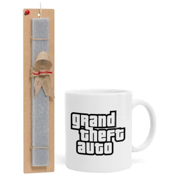GTA (grand theft auto), Easter Set, Ceramic Cup (330ml) & Easter aromatic flat candle (30cm) (GRAY)