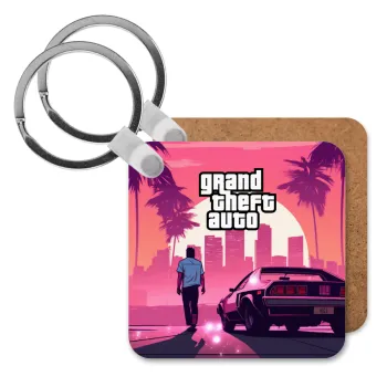 GTA (grand theft auto), Μπρελόκ Ξύλινο τετράγωνο MDF