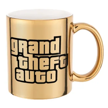 GTA (grand theft auto), Κούπα κεραμική, χρυσή καθρέπτης, 330ml