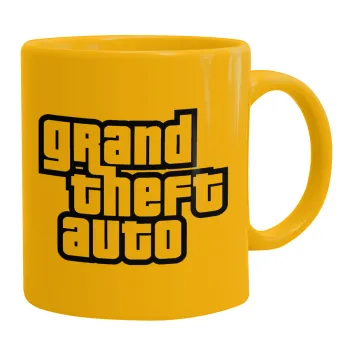 GTA (grand theft auto), Κούπα, κεραμική κίτρινη, 330ml