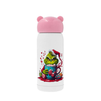 Giggling Grinchy Galore, Ροζ ανοξείδωτο παγούρι θερμό (Stainless steel), 320ml