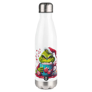 Giggling Grinchy Galore, Metal mug thermos White (Stainless steel), double wall, 500ml
