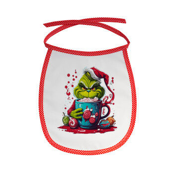 Giggling Grinchy Galore, Σαλιάρα μωρού αλέκιαστη με κορδόνι Κόκκινη