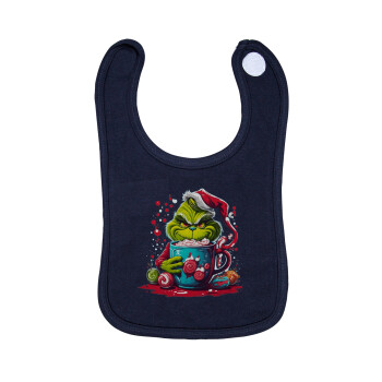 Giggling Grinchy Galore, Σαλιάρα με Σκρατς 100% Organic Cotton Μπλε (0-18 months)