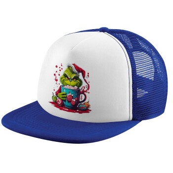 Giggling Grinchy Galore, Καπέλο παιδικό Soft Trucker με Δίχτυ Blue/White 
