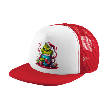 Giggling Grinchy Galore, Καπέλο παιδικό Soft Trucker με Δίχτυ Red/White 