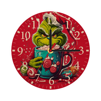 Giggling Grinchy Galore, Ρολόι τοίχου ξύλινο plywood (20cm)