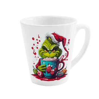 Giggling Grinchy Galore, Κούπα κωνική Latte Λευκή, κεραμική, 300ml