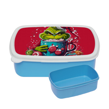 Giggling Grinchy Galore, ΜΠΛΕ παιδικό δοχείο φαγητού (lunchbox) πλαστικό (BPA-FREE) Lunch Βox M18 x Π13 x Υ6cm