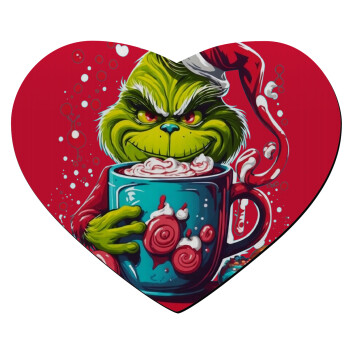 Giggling Grinchy Galore, Mousepad heart 23x20cm