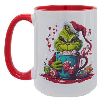 Giggling Grinchy Galore, Κούπα Mega 15oz, κεραμική Κόκκινη, 450ml