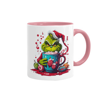 Giggling Grinchy Galore, Mug colored pink, ceramic, 330ml
