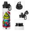 Metal water bottle with safety cap, aluminum 850ml