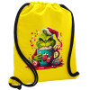 Backpack pouch GYMBAG Yellow, with pocket (40x48cm) & thick cords