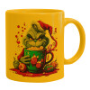 Ceramic coffee mug yellow, 330ml