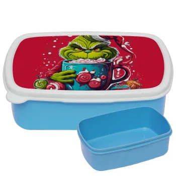 Giggling Grinchy Galore, ΜΠΛΕ παιδικό δοχείο φαγητού (lunchbox) πλαστικό (BPA-FREE) Lunch Βox M18 x Π13 x Υ6cm