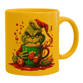 Giggling Grinchy Galore, Κούπα, κεραμική κίτρινη, 330ml