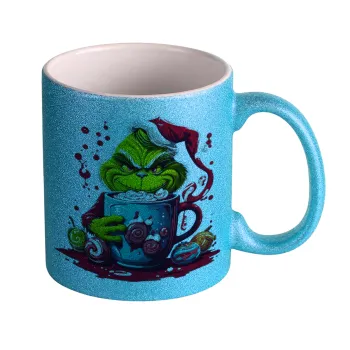 Giggling Grinchy Galore, Κούπα Σιέλ Glitter που γυαλίζει, κεραμική, 330ml
