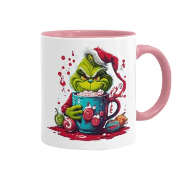 Giggling Grinchy Galore, Κούπα χρωματιστή ροζ, κεραμική, 330ml