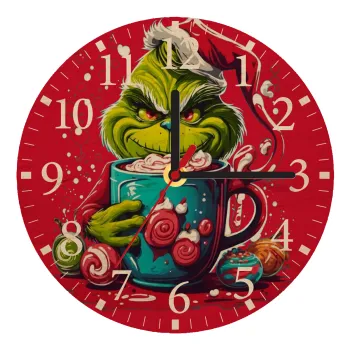 Giggling Grinchy Galore, Ρολόι τοίχου ξύλινο plywood (20cm)