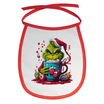 Giggling Grinchy Galore, Σαλιάρα μωρού αλέκιαστη με κορδόνι Κόκκινη