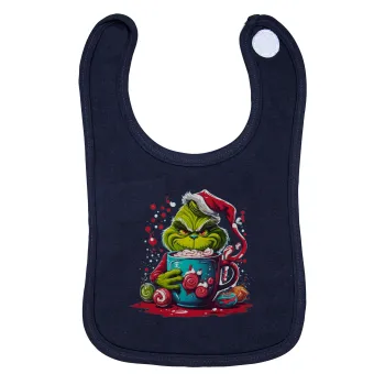 Giggling Grinchy Galore, Σαλιάρα με Σκρατς 100% Organic Cotton Μπλε (0-18 months)