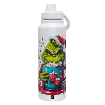 Giggling Grinchy Galore, Θερμός 1L Ανοξείδωτο με Βάση Κινητού & Διπλά Τοιχώματα