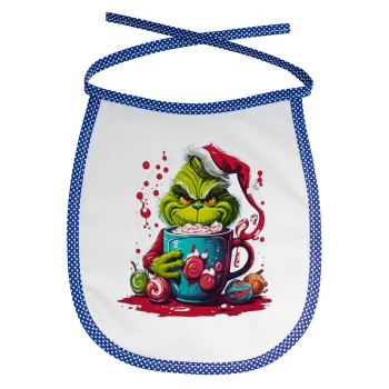 Giggling Grinchy Galore, Σαλιάρα μωρού αλέκιαστη με κορδόνι Μπλε