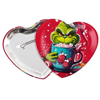 Giggling Grinchy Galore, Κονκάρδα παραμάνα καρδιά (57x52mm)