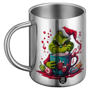 Giggling Grinchy Galore, Ανοξείδωτη Μεταλλική Κούπα 450ml - Διπλού Τοιχώματος
