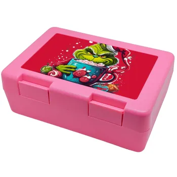 Giggling Grinchy Galore, Children's cookie container PINK 185x128x65mm (BPA free plastic)