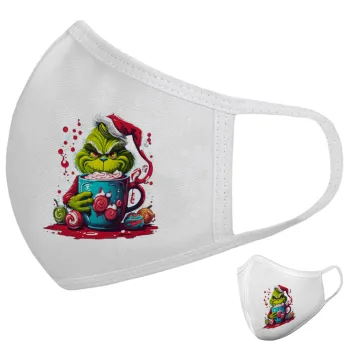 Giggling Grinchy Galore, Μάσκα υφασμάτινη υψηλής άνεσης παιδική (Δώρο πλαστική θήκη)