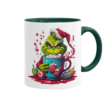 Giggling Grinchy Galore, Κούπα χρωματιστή πράσινη, κεραμική, 330ml