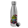 Metallic water bottle, stainless steel, 750ml