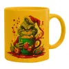 Ceramic coffee mug yellow, 330ml