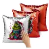 Μαξιλάρι καναπέ Μαγικό Κόκκινο με πούλιες 40x40cm περιέχεται το γέμισμα