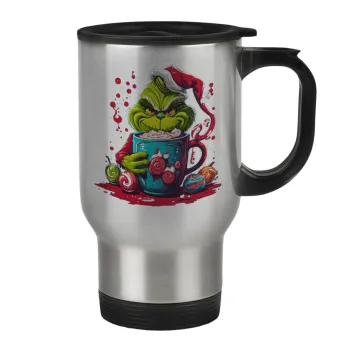 Giggling Grinchy Galore, Stainless steel travel mug with lid, double wall 450ml