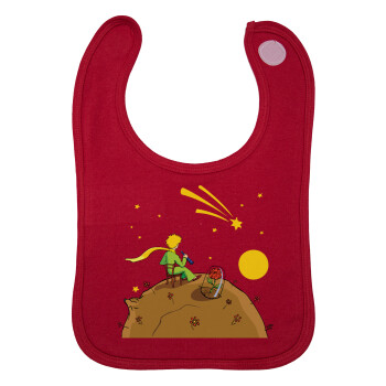 The Little prince planet, Σαλιάρα με Σκρατς Κόκκινη 100% Organic Cotton (0-18 months)